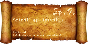 Szirányi István névjegykártya