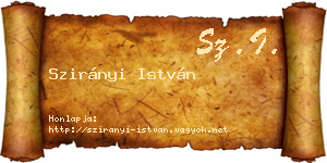 Szirányi István névjegykártya