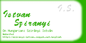 istvan sziranyi business card
